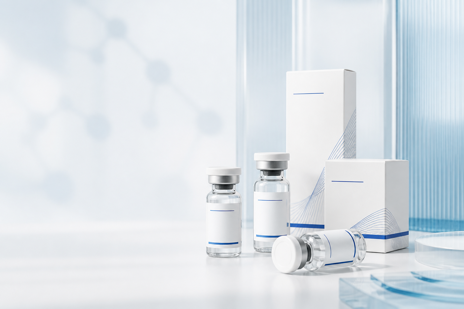 Концептуальная упаковка исследовательских материалов Moscow Peptides